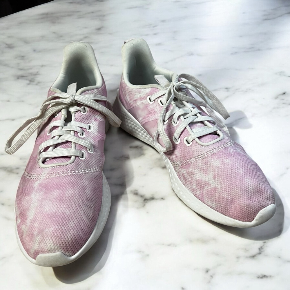 Adidas Cloudfoam Super Womens Sneakers Pink White Sz 9.5 Comfortable Lightweight - Picture 11 of 14